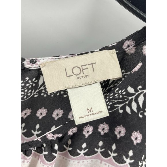 Ann Taylor Loft Women's Striped Floral Print Sleeveless Top Shirt Blouse Size M - Picture 3 of 12